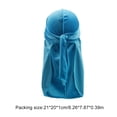 thumbnail image 2 of Velour Headwraps Assorted Colors Long Tail Pirate Hat Windproof Single Layer Attractive Elasticity Comfortable Hair Bonnet Light Blue, 2 of 4