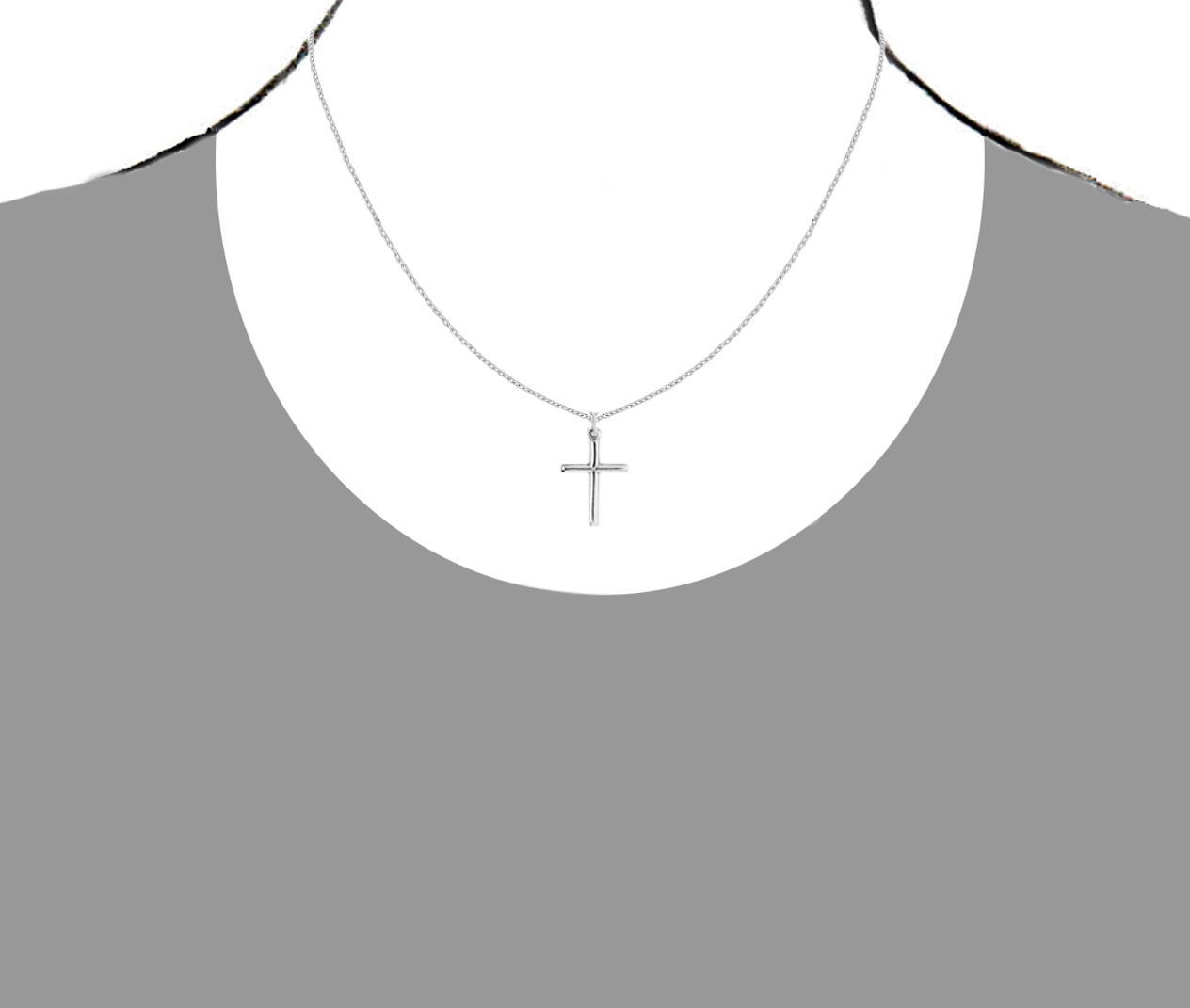 Ritastephens 925 Sterling Silver Small Italian Cross Charm Women Pendant Necklace 18x30mm