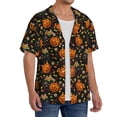 thumbnail image 2 of Pofeuu Spooky Sweets Print Mens Casual Short Sleeve Shirts Beach Summer Spread Collar Pocket Tops Men's Casual Short-sleeved Shirt-Medium, 2 of 5