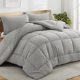 thumbnail image 1 of All Season Queen Comforter Set Soft Quilted Down Alternative Comforter+ Pillow Shams with Corner Tabs Winter Summer Warm Fluffy Machine Washable (Queen Grey), 1 of 7