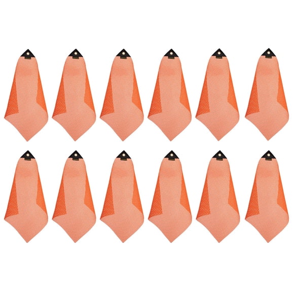 Venussar Drapeaux de Sécurité 18 x 18 Pouces, Lot de 12 Drapeaux d'Avertissement à Œillet Robuste pour Coins Simples, Drapeaux d'Avertissement de Sécurité pour Camions