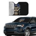 thumbnail image 2 of WARHOOME Car Sunshades for Windshield, Motorcycle Skeleton Print Universal Block Heat and UV Rays Car Sun Shade, Medium, 2 of 7