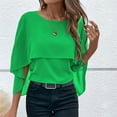 thumbnail image 2 of fatyb Women's Elegant Blouses Ruffle Casual Chiffon Shirts Layered Loose Dressy Flowy Tops for Women, 2 of 8