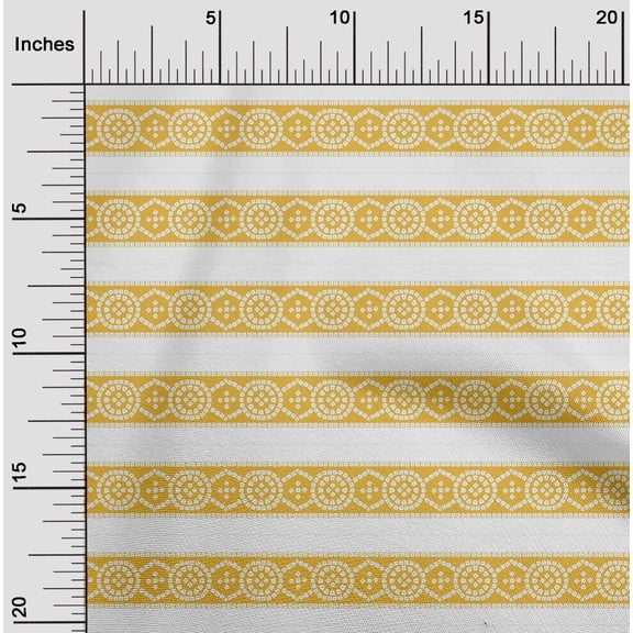 oneOone Viscose Chiffon Yellow Fabric Ethnic Bandhani Craft Projects Decor Fabric Printed By The Yard 42 Inch Wide