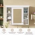 thumbnail image 3 of Tcbosik White Bathroom Mirror Cabinet with 1 Door, Adjustable Shelf, Hidden & Open Storage – 35.5"x28.74" Wall-Mounted MDF Medicine Cabinet for Washroom, Bedroom, or Entryway, 3 of 9