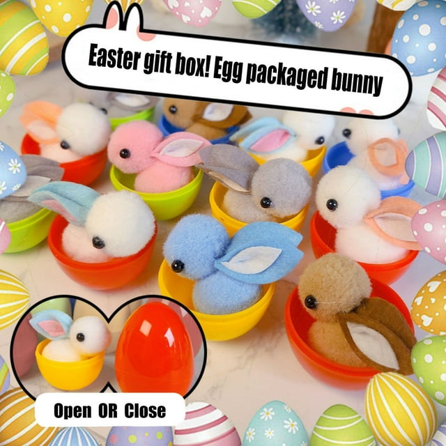 SBYOJLPB 16 Pcs Oeufs de Pâques Remplis de Mini Jouets d'Animaux pour Garnitures/remplissages de Paniers de Pâques Oeufs Fête