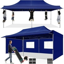 SANOPY 10x20 FT Pop Up Canopy Tent with Awning,Heavy Duty Canopy UPF 50  All Season Wind Waterproof Commercial Outdoor Street Vendors Party Tents for Parties Canopy with Roller Bag