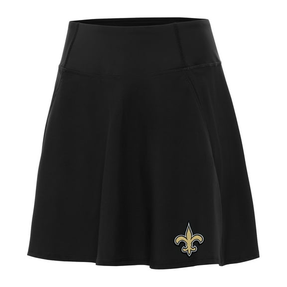 Women's Antigua Black New Orleans Saints Chip Skort
