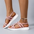 thumbnail image 2 of Dakaela Platform Sandals Women Memory Foam Strappy Orthopedic Wedges Slip on Slides Comfortable Summer Beach Walking Shoes with Back Strap Red Size 8.5, 2 of 8