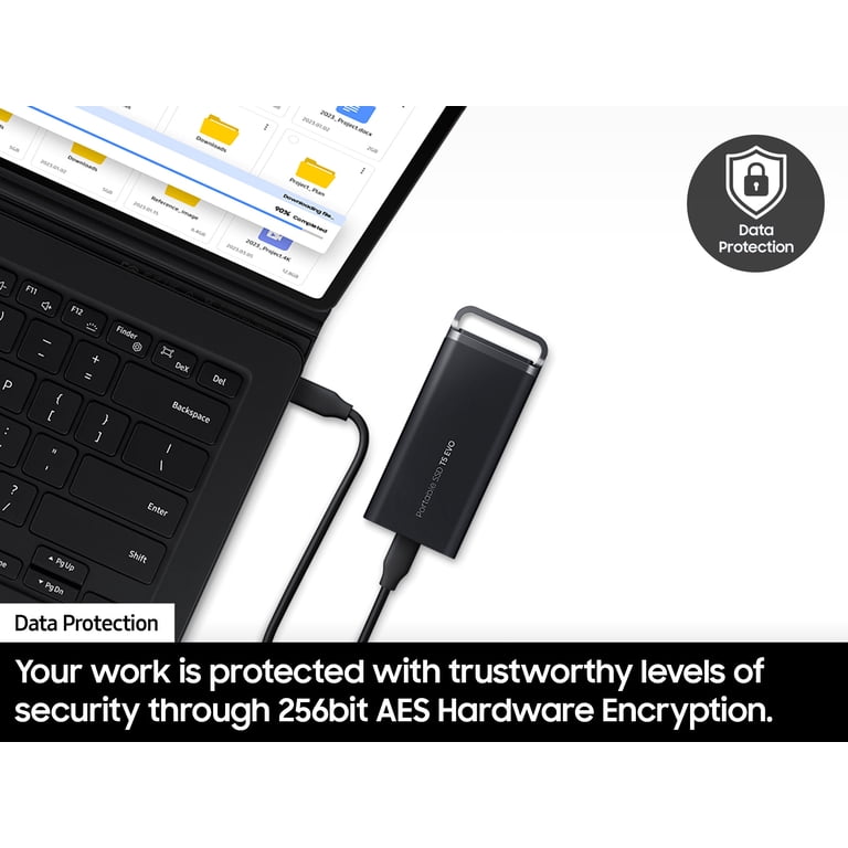 Samsung, Portable SSD, T5 EVO 2TB, USB 3.2 Gen 1, Black - Walmart.com