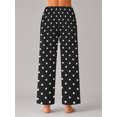 thumbnail image 4 of Women's Pajama Pants with Pockets, Black And White Polka Soft Breathable Lounge Pants, 4 of 8