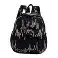thumbnail image 2 of Mochila escolar con asa superior, correa acolchada, tejido y cremallera para adolescentes Negro, 2 of 8