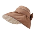 thumbnail image 3 of Bxsruta Women's Wide Brim Floppy Sun Hat with Back Bow Adjustable Lightweight Breathable Crochet Bucket Hat for Travel Beach Vacation, 3 of 6