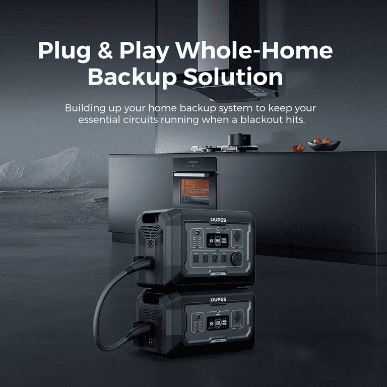 OUPES Mega 2 Portable Power Station 2400W 2048Wh LeFiPO4 Solar