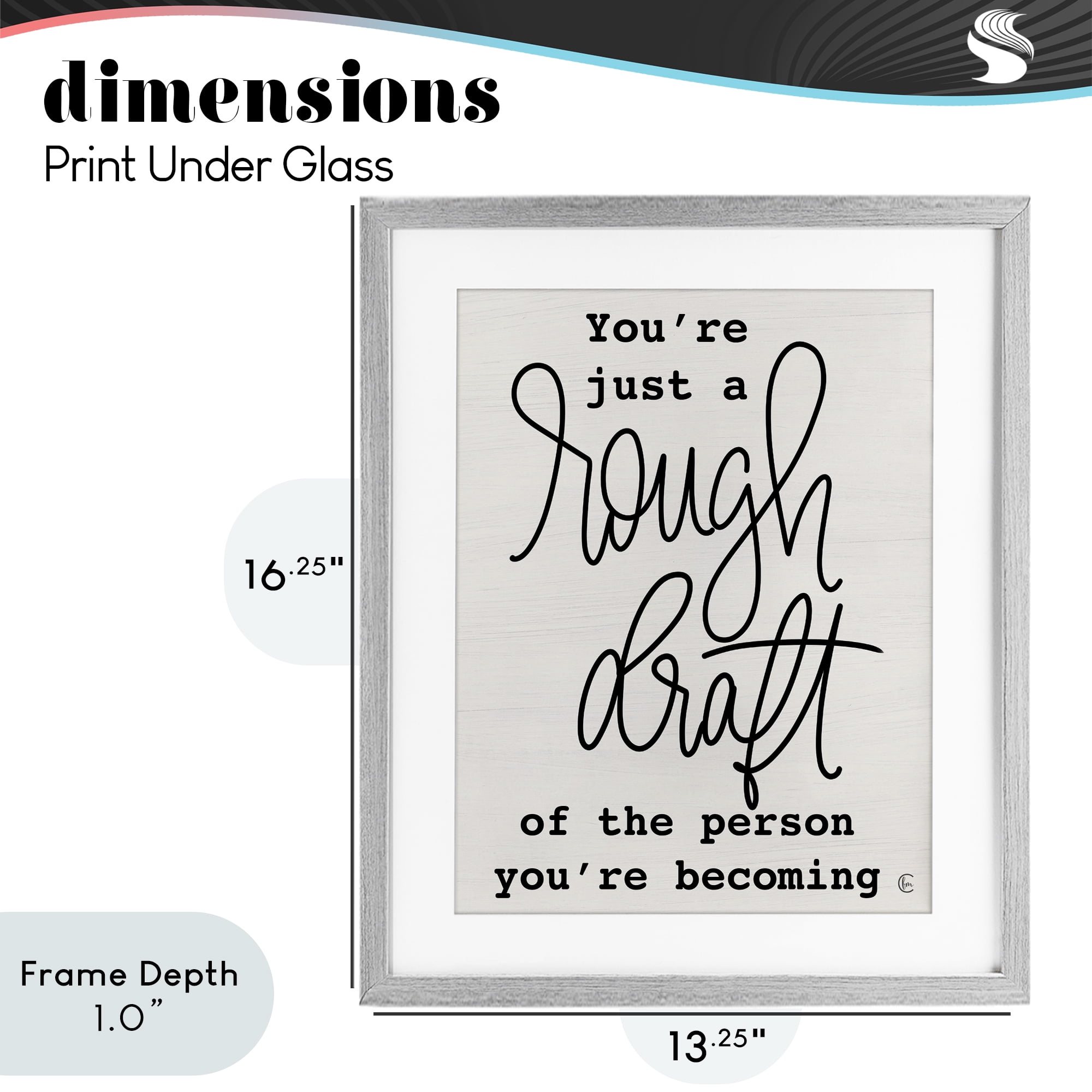Stupell Industries Rough Draft Of Person Gray Framed Print Under Glass, design by Fearfully Made Creations