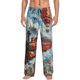 thumbnail image 1 of Fotbe Red Train Hot Air Balloon Pantalones de Pijama para Hombre, Pantalones de Dormir, Pantalones de Casa con Cintura Ajustable y Bolsillos-Small, 1 of 6