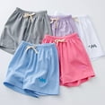 thumbnail image 3 of WOLLED Girls Shorts Toddler Kids High Elastic Waisted Pleated Clothes Shorts Solid Colours Flowy Casual Shorts for 3-10Y, 3 of 7