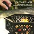 thumbnail image 6 of Yardi Yarda 28" Fire Pit with Grill Hexagon, Fireplace Wood Burning Firepit with Cooking Grate, Firepit with Fire Poker and Spark Screen Lid for Outdoor, Black, 6 of 7