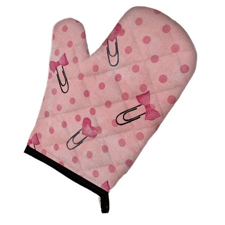 - Caroline's Treasures Watercolor Paper Clips and Polkadots Pink Oven Mitt