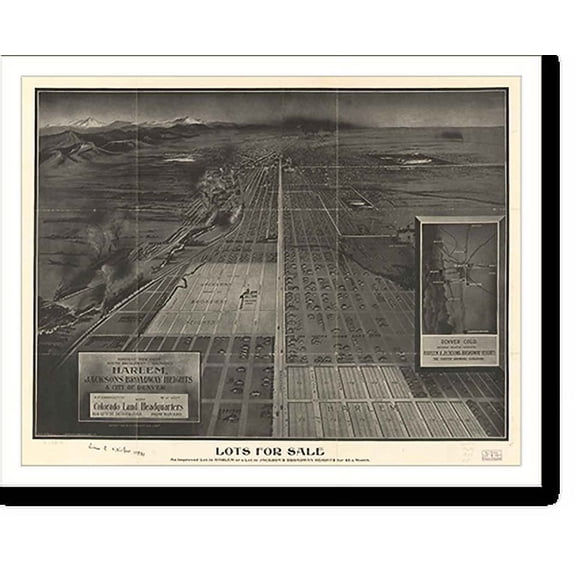 Historic Print, CO Denver 1907 MAP, 16" x 20"