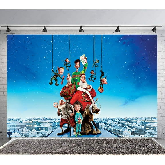 Arthur Christmas Backdrop Banner Party Supplies Poster Movie Theme Background for Photography Birthday Decorations