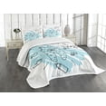 thumbnail image 3 of Ambesonne Turquoise Quilted Bedspread Set 3 Pcs, Sketchy Ornaments Lines, Queen Size, Turquoise, 3 of 5