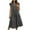 Gray, variant on Womens Summer Dresses Casual Short Sleeve Round Neck Midi A Line Cotton Linen Sundress Black S