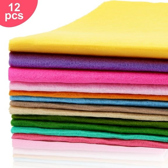12roll Soft Felt Fabric Sheets, TSV 35.4x7.9'' Colorful DIY Felt Cloth for Christmas Crafts, Handmade Gifts, Party Decor