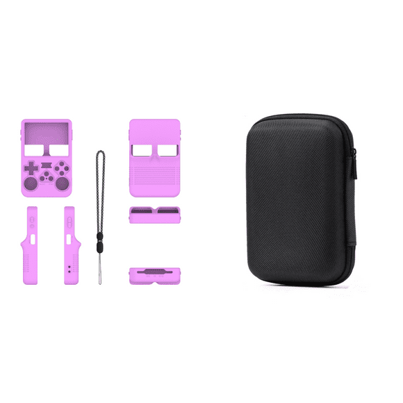 Peggybuy Silicone Protective Case for ANBERNIC R36S Handheld Game Console (Purple)