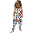thumbnail image 2 of ITSAME Toddler Girls Jumpsuit, Lightweight Floral Print Spaghetti Strap Summer Casual Fashion Romper Multicolor 2T, 2 of 6