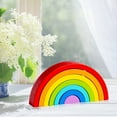 thumbnail image 4 of Wooden Rainbow Stacker, Learning Development Toys, for Activity, Early Classic rainbow, 4 of 8
