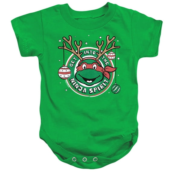Teenage Mutant Ninja Turtles Ninja Christmas Spirit Unisex Infant Snap Suit for Baby, Kelly Green, Small