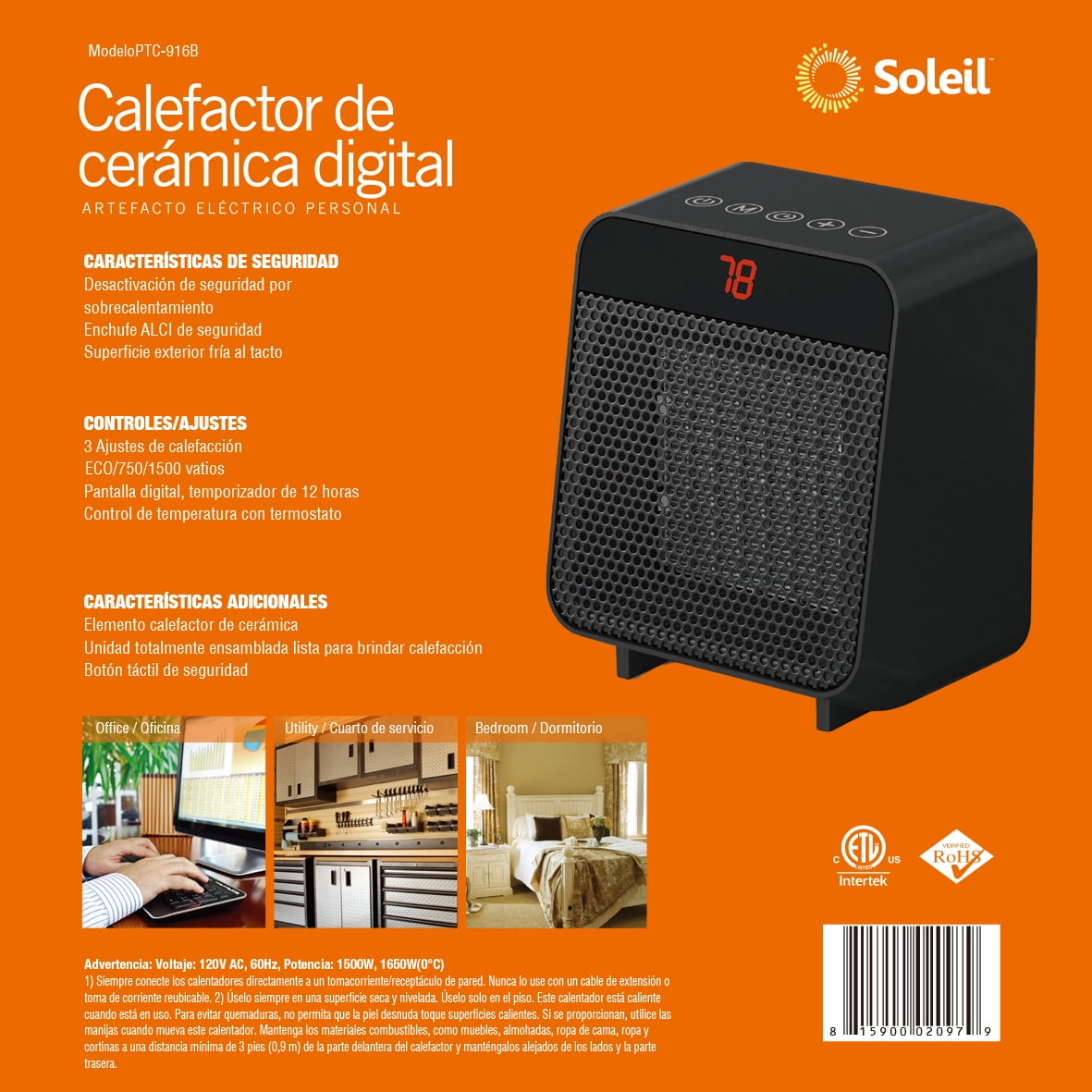 Soleil on sale ceramic heater