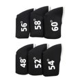 thumbnail image 3 of 6 piezas Anti Scratch Golf Club Headcover Iron Head Covers Universal 48 degree, 52 degree, Negro Cola Fundas para cabezas de hierros de golf, 3 of 7