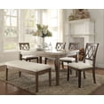 thumbnail image 2 of DeeHome ACME Claudia Dining Table in White Marble & Salvage Brown 71715, 2 of 2