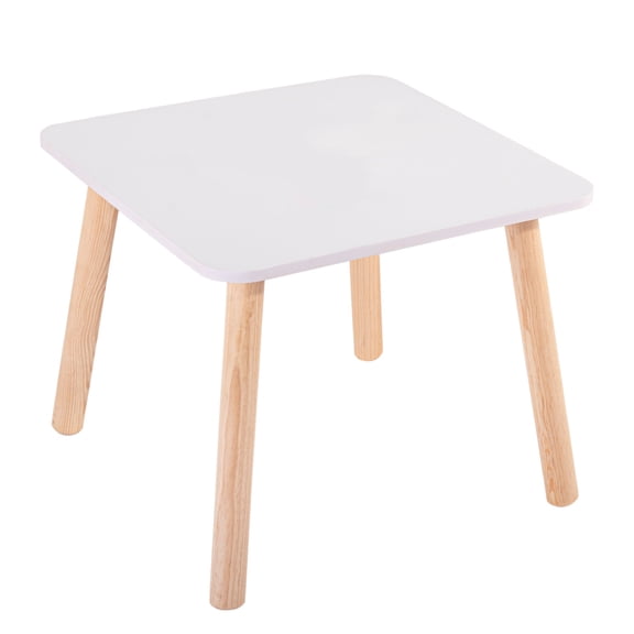 Mesa Infantil Cuadrada Melamina Blanca Para Niños Y Niñas