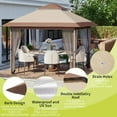 thumbnail image 3 of Telyswee 10'x10' Pop Up Canopy Gazebo Tent with Mosquito Netting, Outdoor Canopy Tent with 4 Sandbags & Wheeled Bag & Height Adjustable, Pop Up Canopy for Patio Garden Backyard Lawn Deck, 3 of 9