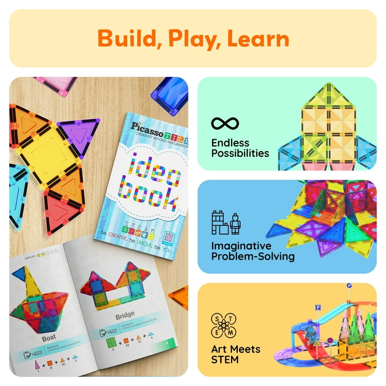 ピカソタイル　ピカソタイルズ　アイディアブック　作り方　組み立て方　ブック Amazon.com: PicassoTiles Magnetic Tile Building Idea Book