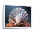 thumbnail image 2 of Designart "Close Up of a White Seashell I" Animals Floater Framed Wall Decor, 2 of 7