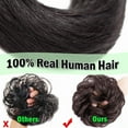 thumbnail image 4 of HAIRRO 100% Human Hair Scrunchies, Straight/Curly Messy Bun Hairpiece Extensions Wedding Hair Pieces for Women Messy Bun Real Hair Updo Donut Chignons, 4 of 12