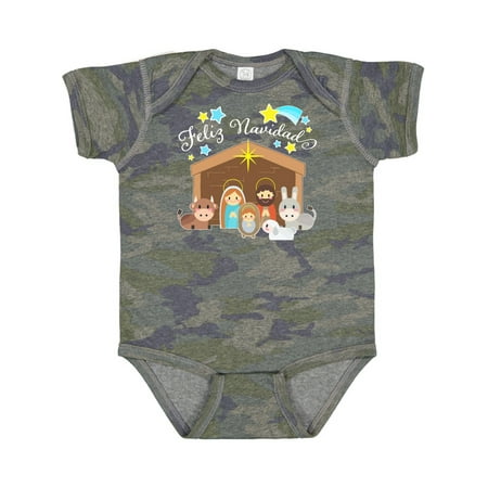 

Inktastic Feliz Navidad Cute Nativity Scene Gift Baby Boy or Baby Girl Bodysuit