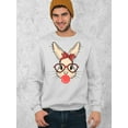 thumbnail image 2 of Easter Bunny With Bubble Gum Funny Egg Hunting Christian Holiday Crewneck Sweatshirt, 3XL, White, 2 of 5