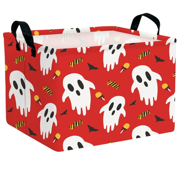 NIETEIN Large Halloween Candy Basket Kid & Baby Friendly Home & Party Decor (Red Ghost Candy)