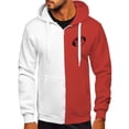 thumbnail image 1 of Bowake Hoodies For Men Loose Color Block Full Zip Jacket with Pocket Plus Size Casual Sweatshirt, 1 of 2
