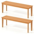 thumbnail image 1 of Gymax 2PCS 55'' Teak Wood Bench 3-Person Backless Seating w/ 880 LBS Weight Capacity, 1 of 9