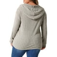 thumbnail image 3 of Agnes Orinda Women's Plus Size Hoodies Pullover Lightweight Drawstring Long Sleeve Fashion Sweatshirts 3X Khaki, 3 of 6