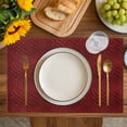 thumbnail image 4 of Animal Leather Pattern Placemats Set of 4, Vintage Minimalist Animal Print Red Placemats for Dining Table, Place Mats for Kitchen Tabletop, Waterproof Wipeable Dining Table Mats Set, 4 of 9