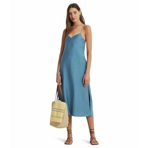 Lauren Ralph Lauren Womens Satin Charmeuse Slip D Pale Azure 8