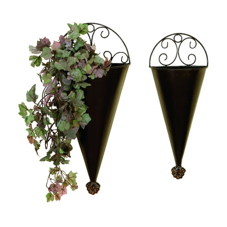 Design Wall Planter - Metal Wall Planter Set Of 2 Portable Plantation Decor