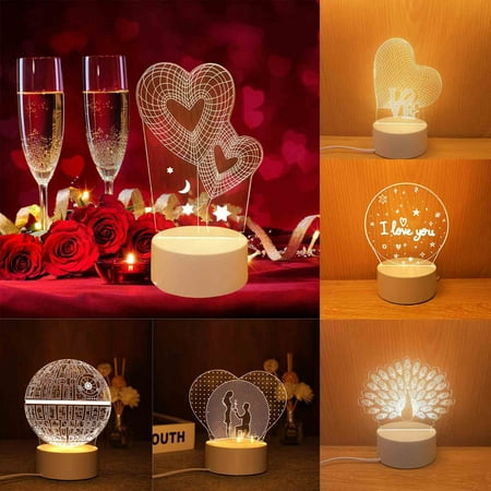 

Home Decoration Valentine s Day USB Acrylic 3D Night Light Lamp Home Landscape Decoration Gifts